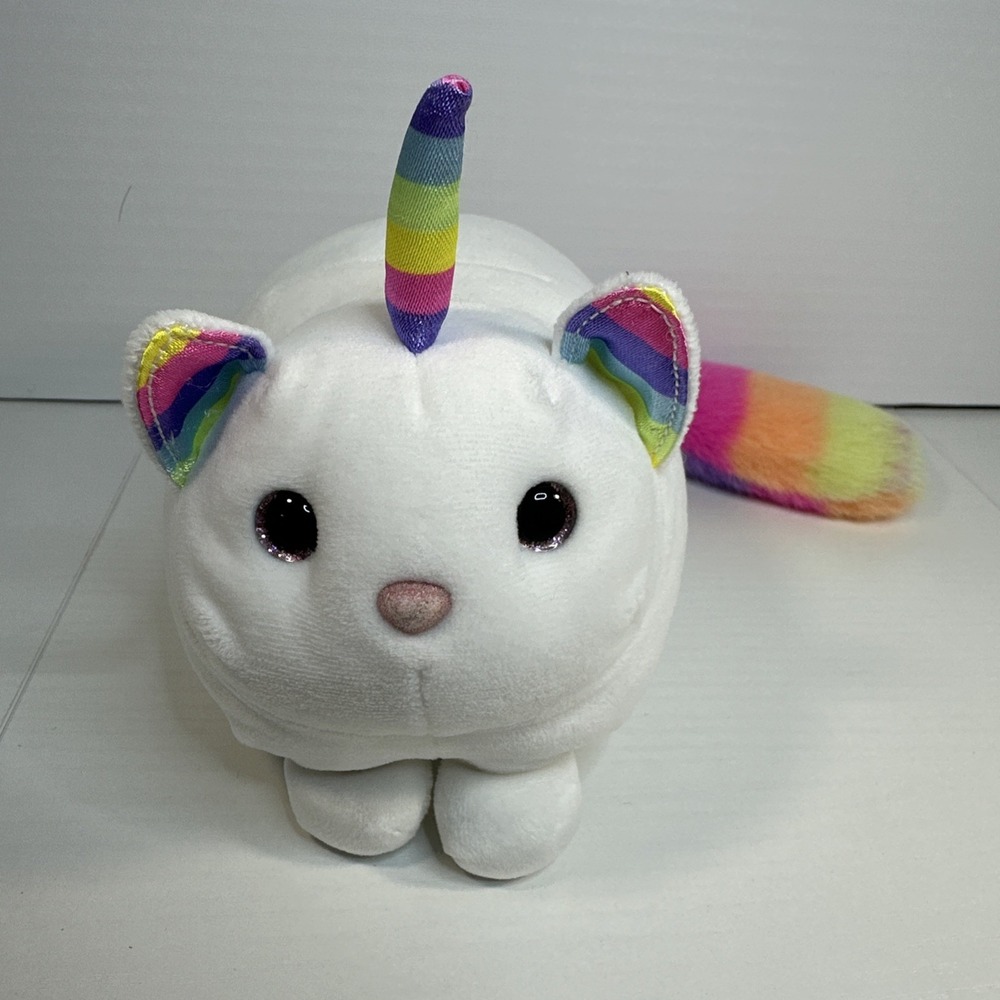 Douglas Unicorn Kitty Cat 6" Plush Rainbow Tail Horn Ears Stuffed Animal Toy